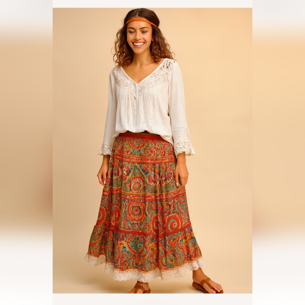 Boho Off White Lace Women's Tunic Plus Size.